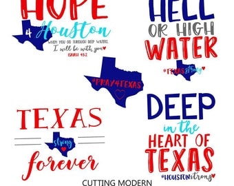 Pray for Texas - Cuttable Design Files(Svg, Png) For Silhouette Studio, Cricut Design Space, Cutting Machines,Instant Download