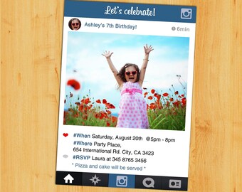 INSTAGRAM Invitation,Instagram Birthday Invitation,Instagram themed party.instagram frame birthday invitation.Instagram teen invitation