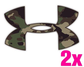 2x UNDER ARMOUR Camo Vinyl Decal Sticker for Car Truck Window Laptop Rare Unique New Camouflage