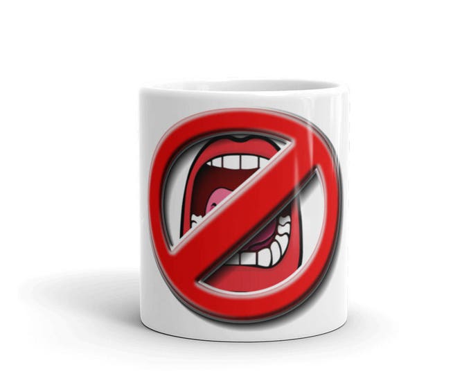 No Talking, Talking probiited Coffee Mugs for Coffee Lovers, Gifts for Teachers, Mom or Dad, Friends, Co-workers, CoffeeShopCollection