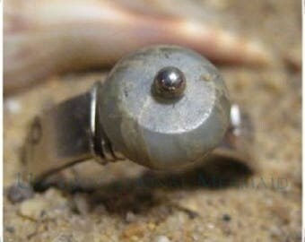Sterling Silver "dance like a mermaid" Aqua Terra Jasper Ring. Size 7