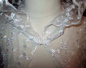 White Lace Cape Cloak Hooded Wedding Cathedral Train Renaissance Medieval Renaissance Fairy