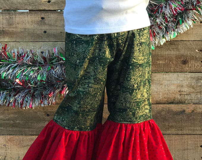 Trendy Ruffle Pants - Toddler Girl Clothes - Made to Match - Birthday Party - Holiday - Little Girl Pants - Handmade Clothes - 6 mos/14 yr