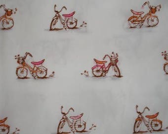 RARE. Heather Ross Lightning Bugs--bikes on white