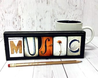 Music Gift, Music Wood Sign, Music Art, Musician Gift, Music Teacher Gift, Gifts for Musicians, Singer Gift, Gifts for Singer Piano Gift Art