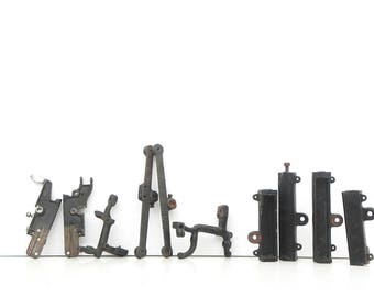 10 salvaged vintage cast metal typewriter parts for your assemblage Steampunk project DIY Repurpose Vintage Supply
