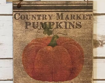 Primitive Pumpkin Sign, Fall Decor,Autumn Decor, Fall Pumpkin, Rustic Fall Sign, Halloween Decoration, Pumpkin Decor