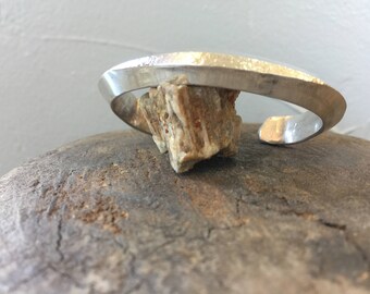 Thick Sterling Silver Cuff Bracelet for Small Wrist