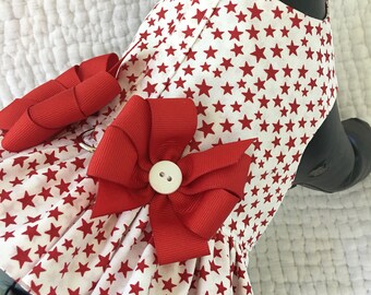 Star Ruffled Dog Harness Vest for Girl Dog Custom Made