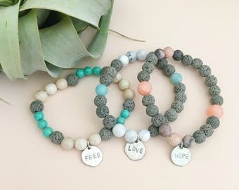 Personalized Essential Oil Diffuser Bracelet Lava Bead Essential Oils Bracelet