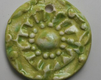 Handcrafted Ceramic Green Pendant PEN170814