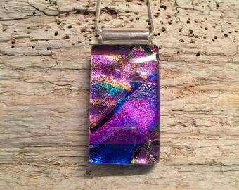 jewelry, handmade, pendant, dichroic glass pendant, glass, necklace, dichroic glass, fused glass, handmade fused glass, glass jewelry