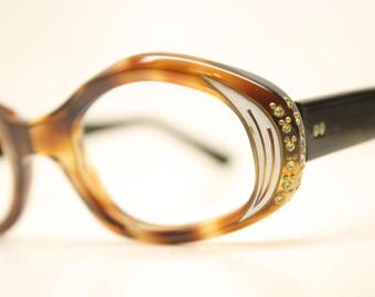 Unused Rhinestone Vintage Cat eye glasses cat eye frames NOS