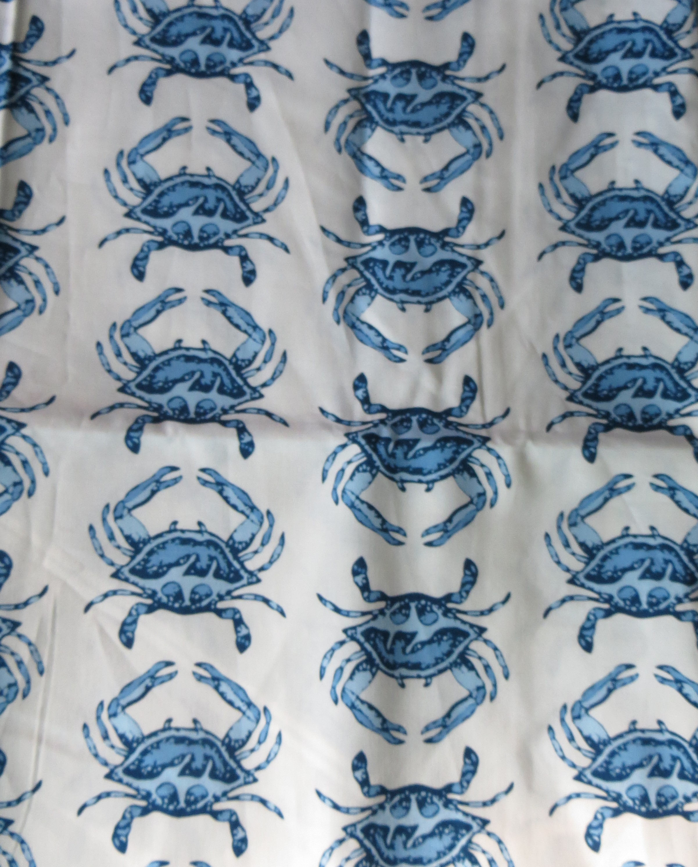 Crab Walk by Michael Miller Big Blue Crabs Cotton Fabric 35" long x 44