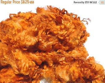 ON SALE Golden Brown Coopworth Sheep Locks 3-5 Inches So Soft 1 Ounce Doll Hair Felting Spinning