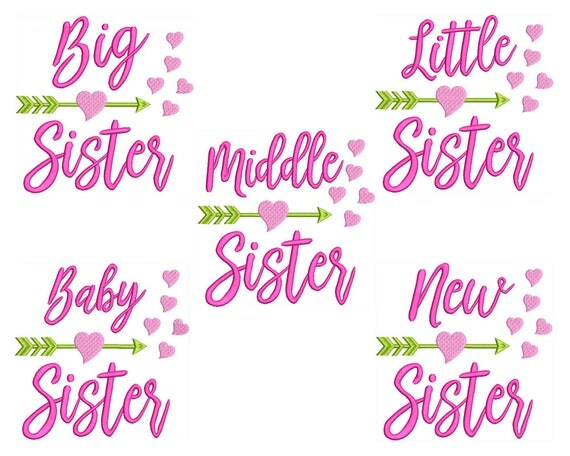 Sister Set Big Middle Little New Baby Child Quote