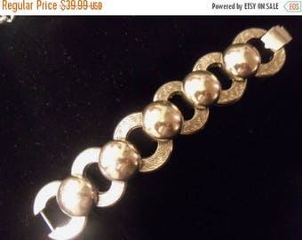 Now On Sale Vintage Chunky Bracelet Silvertone Wide Collectible Jewelry Mid Century 1950's Retro Rockabilly Accessories