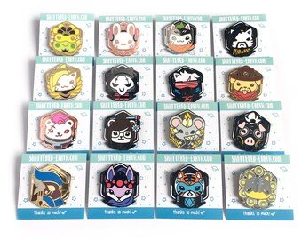 Overwatch Animal Enamel Pins - Mercy Hanzo Genji D.va McCree Mei Junkrat Roadhog Lucio Soldier 76 Reaper Zarya Pharah Zenyatta Symmetra