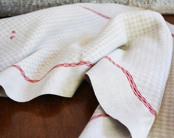 Vintage French linen Tea Towels, perfect French country decor, Basque linen metis towels, monogram M.O, French Kitchen decor