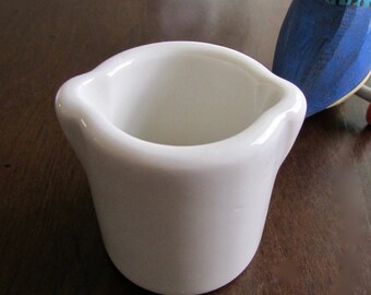Double Spout Individual Creamer in White Midcentury Restaurant Ware