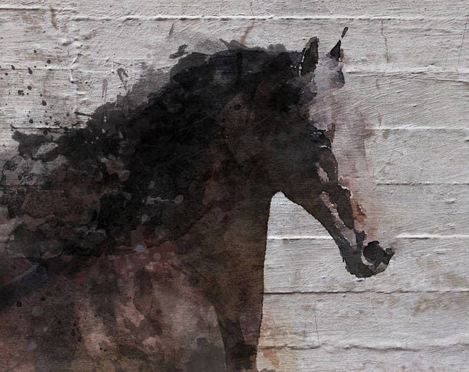 Gorgeous Brown Horse. Extra Large Horse, Horse Wall Decor, Brown Rustic Horse, Large Canvas Art Print up to 72" by Irena Orlov