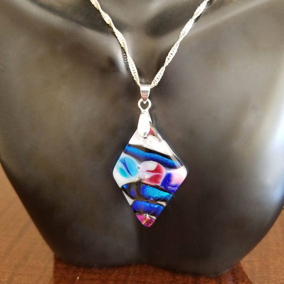 Glass Pendant Glass Pendant Jewelry One of A Kind Necklace