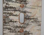 Birch Bark Switch Plate, Receptacle and Rocker Plate Covers-No Sticks