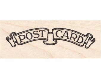Post Card Scroll 1414E Beeswax Rubber Stamps Unmounted Cling, Mounted Stamp Collage Stamping
