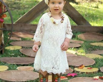 Ivory Wedding Flower Girl Headband