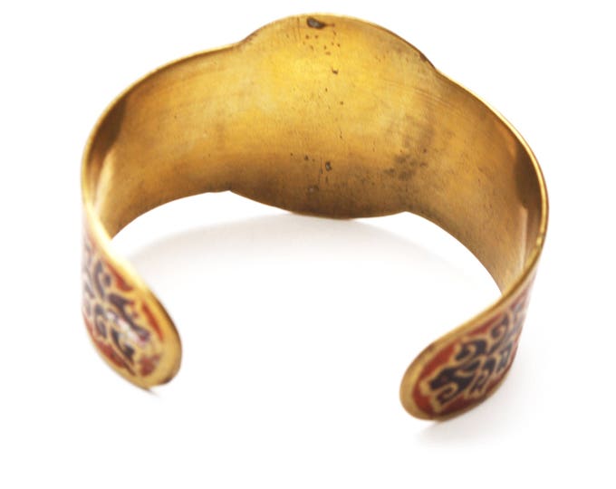 Zodiac Boho Cuff Bracelet - Taurus - Brass Enamel Bangle