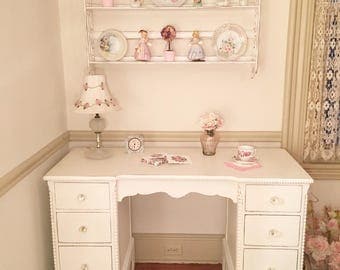 Forever Pink - Antique White Beaded Desk
