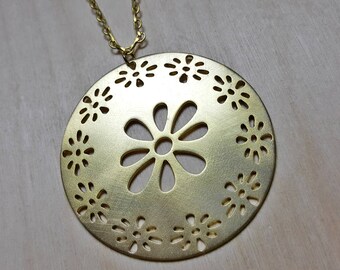Flower Necklace, Floral Necklace, Spring Jewelry, Spring Necklace, Flower Necklace Charm, Gold Floral Necklace, Long Floral Necklace, Flower