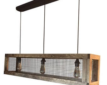 ON SALE Rustic Lighting - Rustic Chandelier - Rustic Wood Light - Rustic Light - Wood Chandelier - Farmhouse Light -Dining Room Light -Count