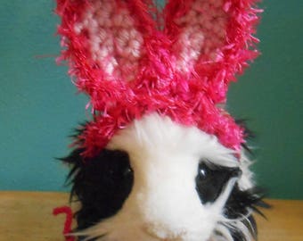 Guinea pig or Ferret Easter Bunny Ears Hat Pink Bunny Ears, Guinea pig clothes, Halloween Costume for Guinea pig, Tiny Pet Hat