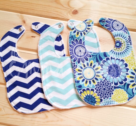 Items similar to Handmade Baby Bibs Set of 3 Custom Girl's Baby Bibs Minky Bib Baby Shower