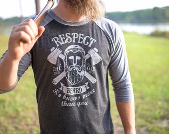 Beard Shirt - Mens Beard Tshirt - Fear the Beard - Respect the Beard - Gifts for Dad - Dad Beard - Beard Dad - Beard Tshirt - Gifts for Him