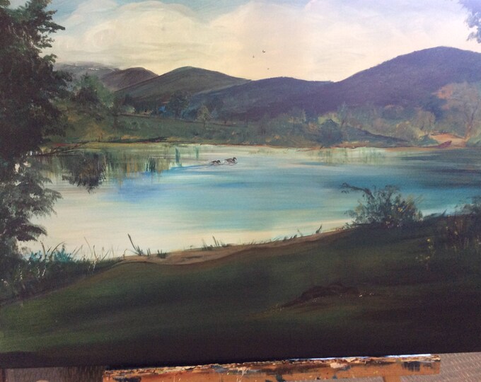 Lake in the Carolina Mountains - 18" x 24" acrylic on canvas