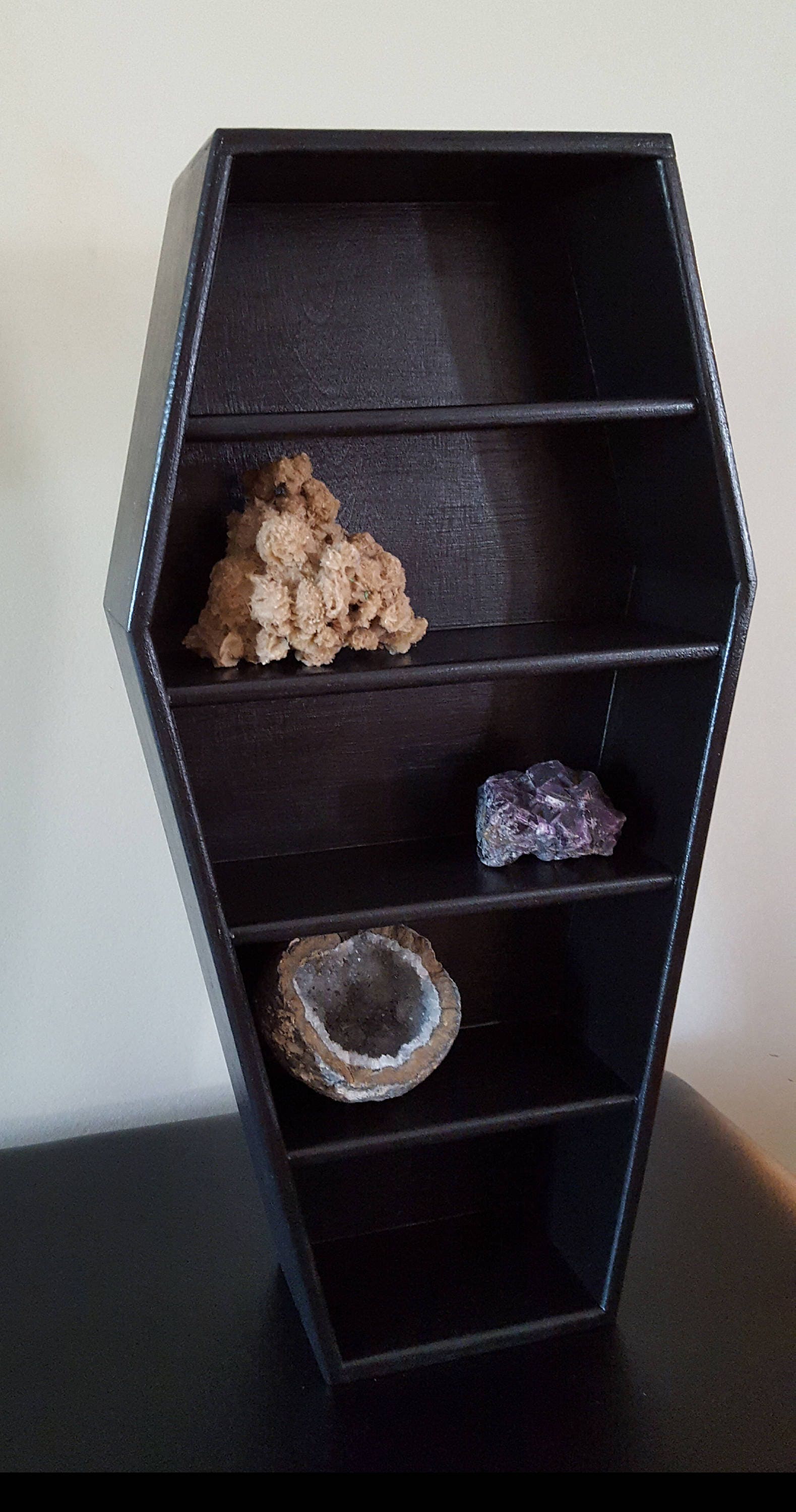Larger Coffin shelves/ coffin display shelves/ stained coffin/