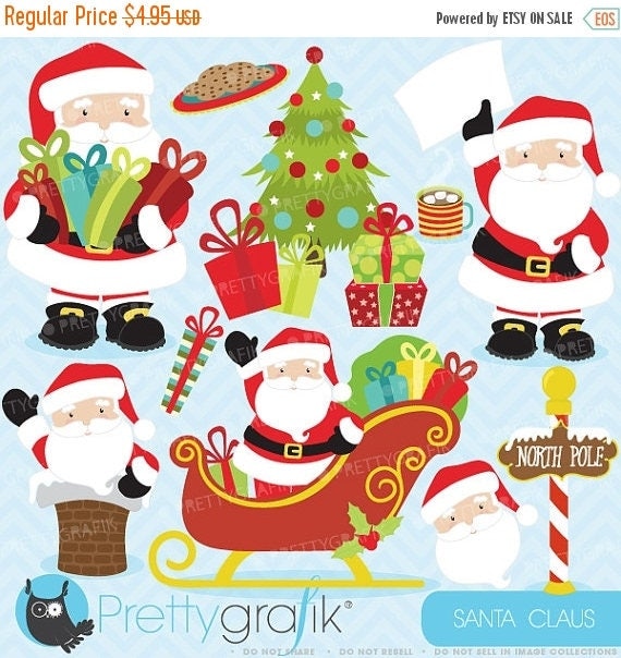 80% OFF SALE 80 Percent 0FF Sale Christmas clipart commercial use,Santa Claus vector graphics, digital clip art, digital images - Cl607 Il_570xn