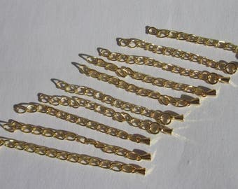 10 chains of gold tone extension links (3) business.