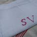 Antique White French Towel Red Monogram Damask Hemp Dish Cloth #sophieladydeparis