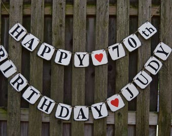Wedding banner - HAPPY BIRTHDAY banner Happy 70 th Happy 50th Birthday Banner decoration - Happy Anniversary Custom banner