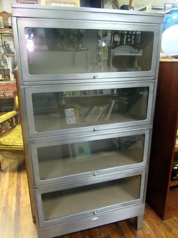 Mid Century Industrial Barrister Bookcase by Globe Wernicke