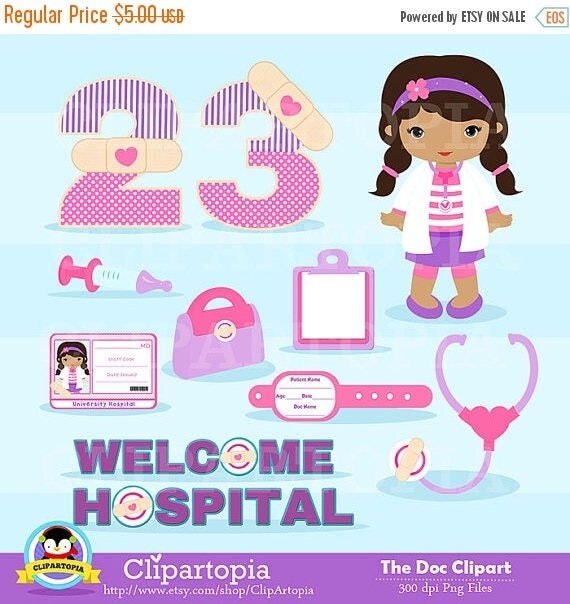 50% OFF SALE The Doc Digital Clipart : "DOC" clipart, doctor clip art, personal and commercial use, Instant download Il_570xn