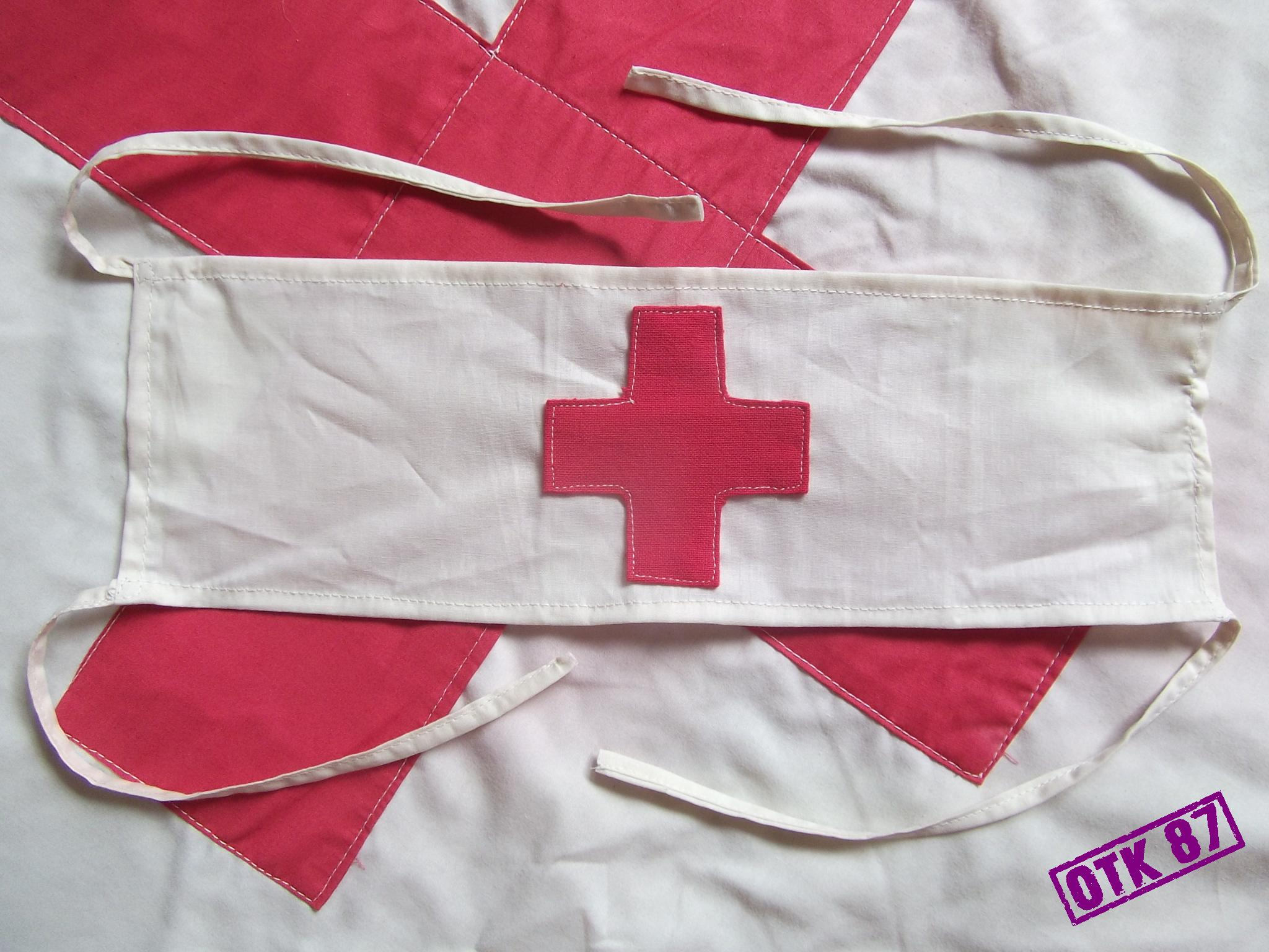Red cross medics thick cross armband sewn WW2 Red Army.