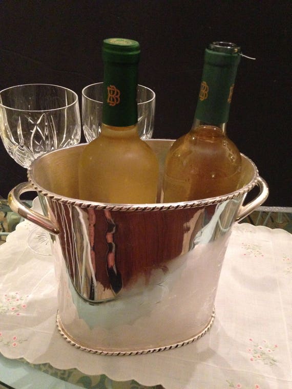 Pottery Barn Silverplate Wine Cooler Monogrammed B