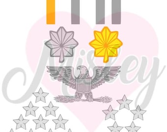 US Armed Forces Commissioned Officers Insignias Bundle SVG, PNG, and STUDIO3 Files for Silhouette Cameo/Portrait and Cricut Explore Cutters