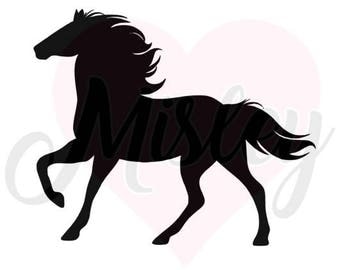 Horse Silhouette SVG, PNG, and STUDIO3 Cut Files for Silhouette Cameo/Portrait and Cricut Explore DIY Craft Cutters