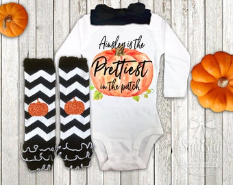 Baby Girl Halloween Costume Personalized Halloween Outfit Girl Pumpkin Outfit, 1st Halloween, Baby Girl Halloween Outfit, Halloween Bodysuit