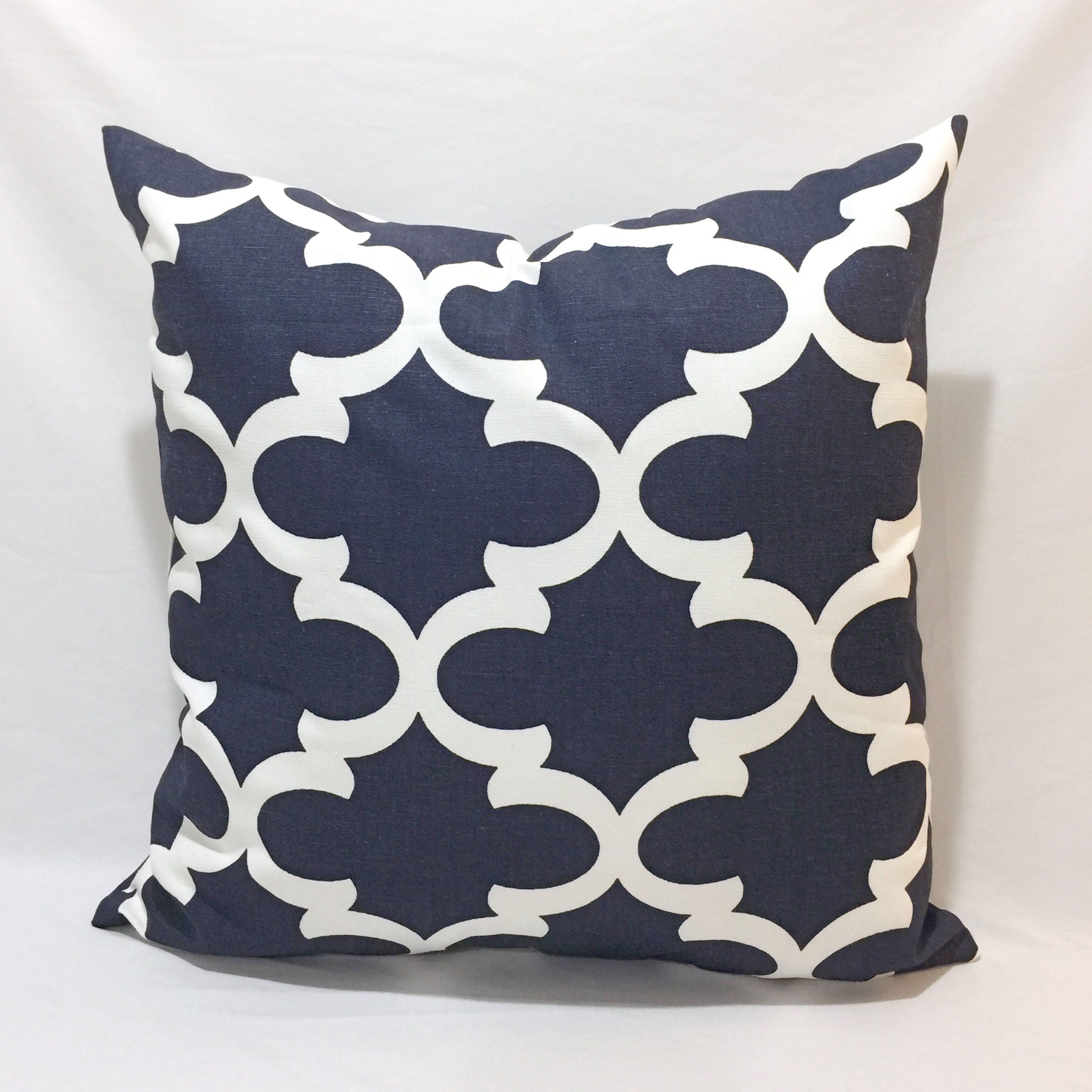 Navy Blue and White FYNN HOme Decorative Throw Pillowcase